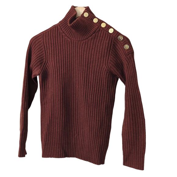 Dolce & Gabbana Rib Knit Wool Sweater Made in Italy Size XS/S Button Neck FLAWED - Picture 1 of 10